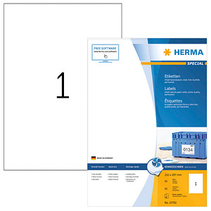 80 HERMA Etiketten weiß 210,0 x 297,0 mm von Herma