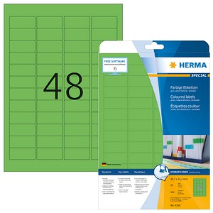 960 HERMA Etiketten 4369 grün 45,7 x 21,2 mm von Herma