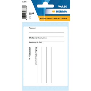 HERMA Adressetiketten 5731 weiß 80,0 x 110,0 mm HERMA Adressetiketten 5731 weiß 80,0 x 110,0 mm von Herma