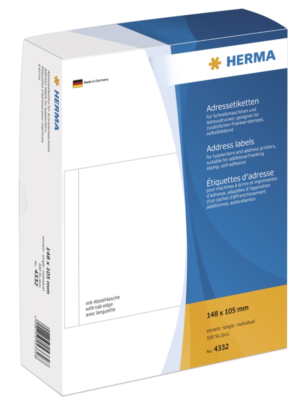 HERMA Adressetiketten einzeln weiß 148x105 mm Papier 500 St. HERMA Adressetiketten einzeln weiß 148x105 mm Papier 500 St. von Herma