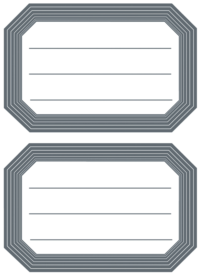 HERMA Buchetiketten, graue Randgestaltung, 82 x 55 mm von Herma
