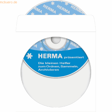 HERMA CD-Papierhüllen weiß mit Klebefläche 124x124mm VE=100 Stück von Herma