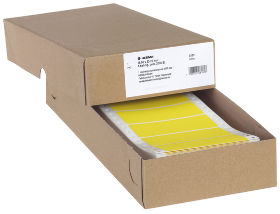 HERMA Computeretiketten endlos, 88,9x35,7 mm, 1-bahnig, gelb HERMA Computeretiketten endlos, 88,9x35,7 mm, 1-bahnig, gelb von Herma