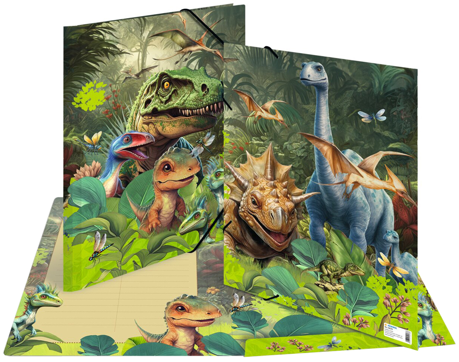 HERMA Eckspannermappe , Dino World, , Karton, DIN A3 von Herma