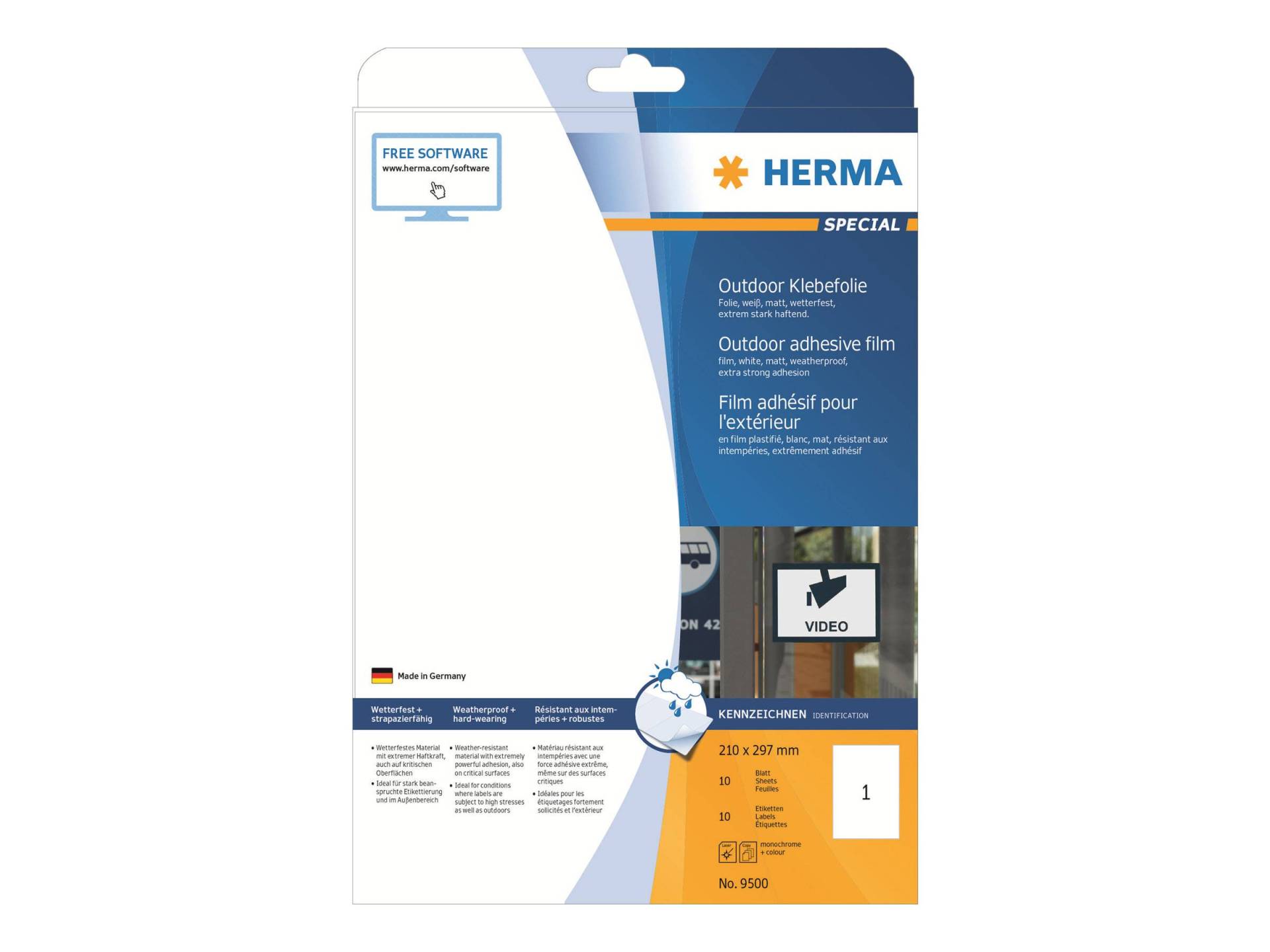 HERMA Etik. A4 Outdoor Klebefolie weiß 210x297 mm 10 St. HERMA Etik. A4 Outdoor Klebefolie weiß 210x297 mm 10 St. von Herma