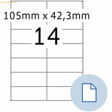 HERMA Etiketten A4 Papier weiß 105x42,30mm 500 Blatt/7000 Etiketten HERMA Etiketten A4 Papier weiß 105x42,30mm 500 Blatt/7000 Etiketten von Herma