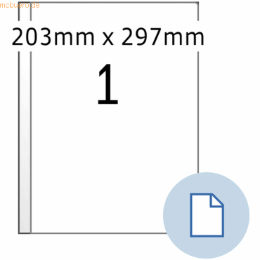 HERMA Etiketten A4 Papier weiß 203x297mm 500 Blatt/500 Etiketten HERMA Etiketten A4 Papier weiß 203x297mm 500 Blatt/500 Etiketten von Herma