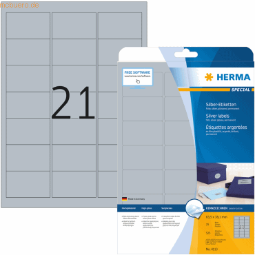 HERMA Etiketten Folie silber 63,5x38,1mm Special A4 LaserCopy VE=525 S HERMA Etiketten Folie silber 63,5x38,1mm Special A4 LaserCopy VE=525 S von Herma