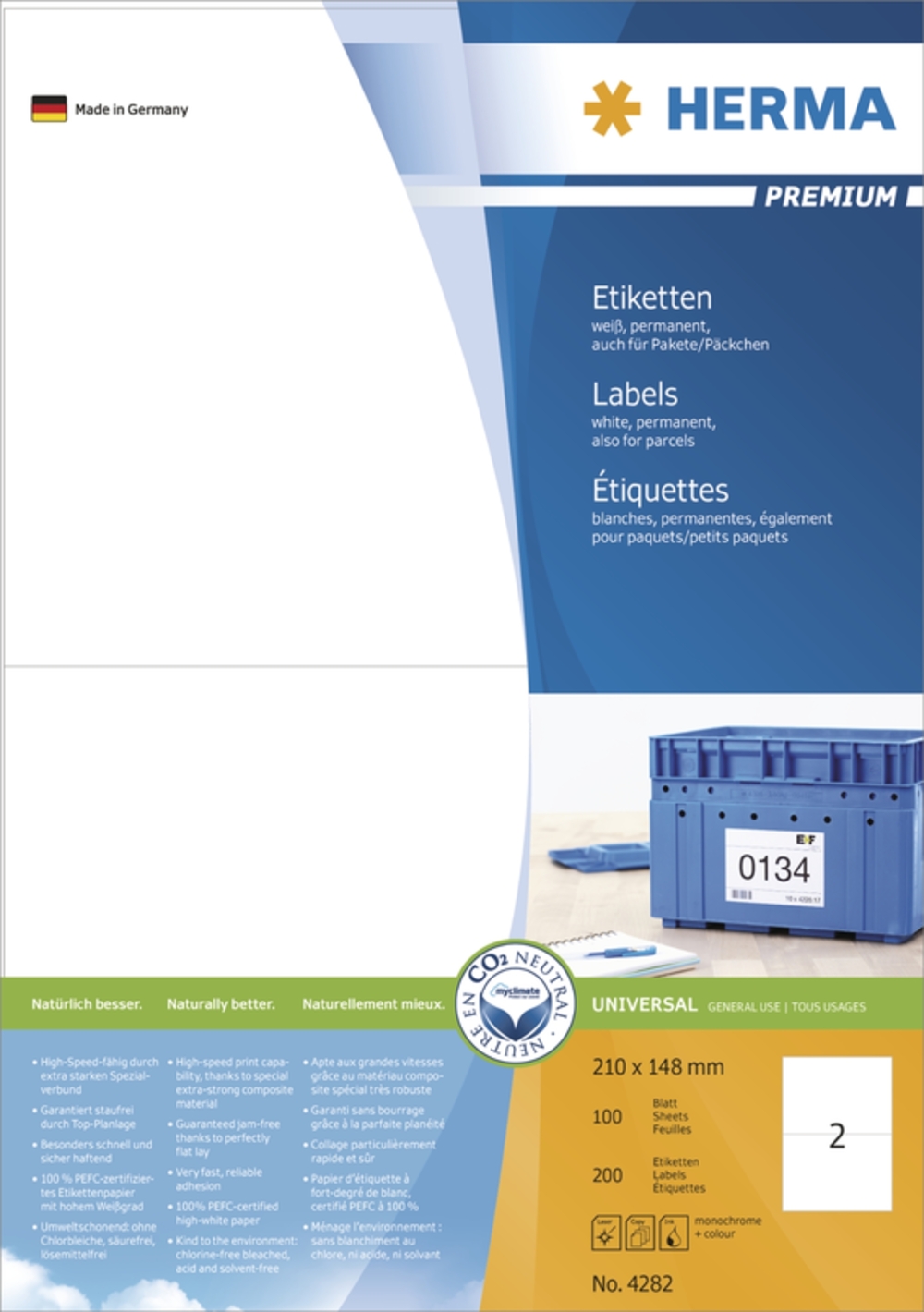 HERMA Etiketten Premium A4 weiß 210x148 mm Papier 200 St. HERMA Etiketten Premium A4 weiß 210x148 mm Papier 200 St. von Herma