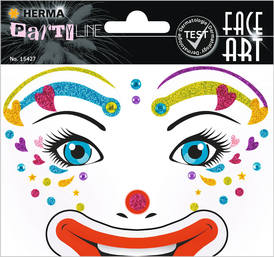 HERMA Face Art Sticker Gesichter , Clown Lotta, von Herma