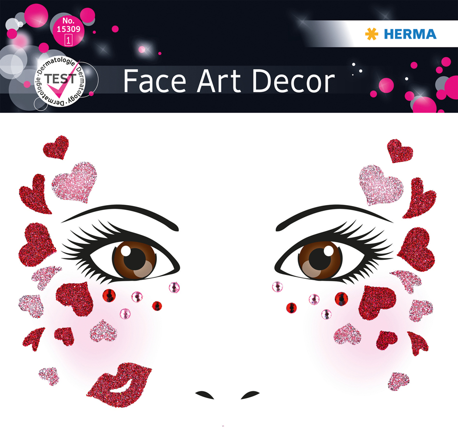 HERMA Face Art Sticker Gesichter , Love, von Herma