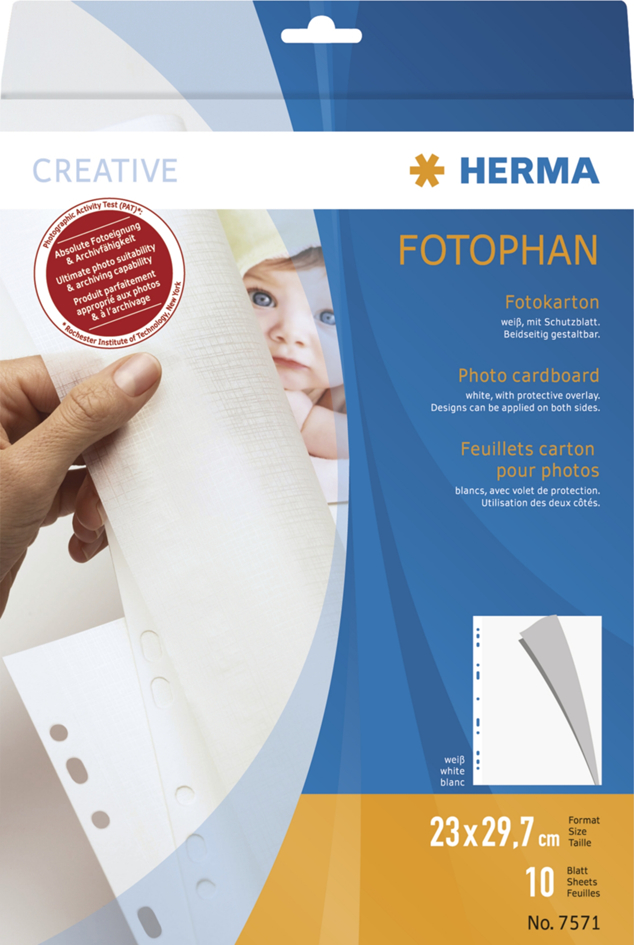 HERMA Fotokarton, 230 x 297 mm, weiß, Inhalt: 25 Blatt von Herma