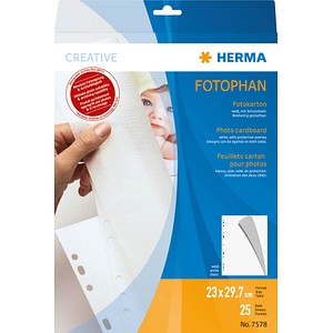 HERMA Fotokarton Fotoblätter weiß 250 g/qm 25 Blatt von Herma
