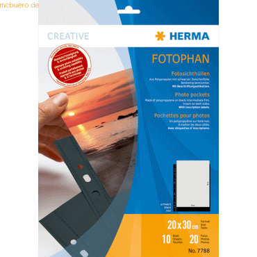 HERMA Fotophan-Sichthüllen 20x30cm schwarz VE=10 Hüllen HERMA Fotophan-Sichthüllen 20x30cm schwarz VE=10 Hüllen von Herma