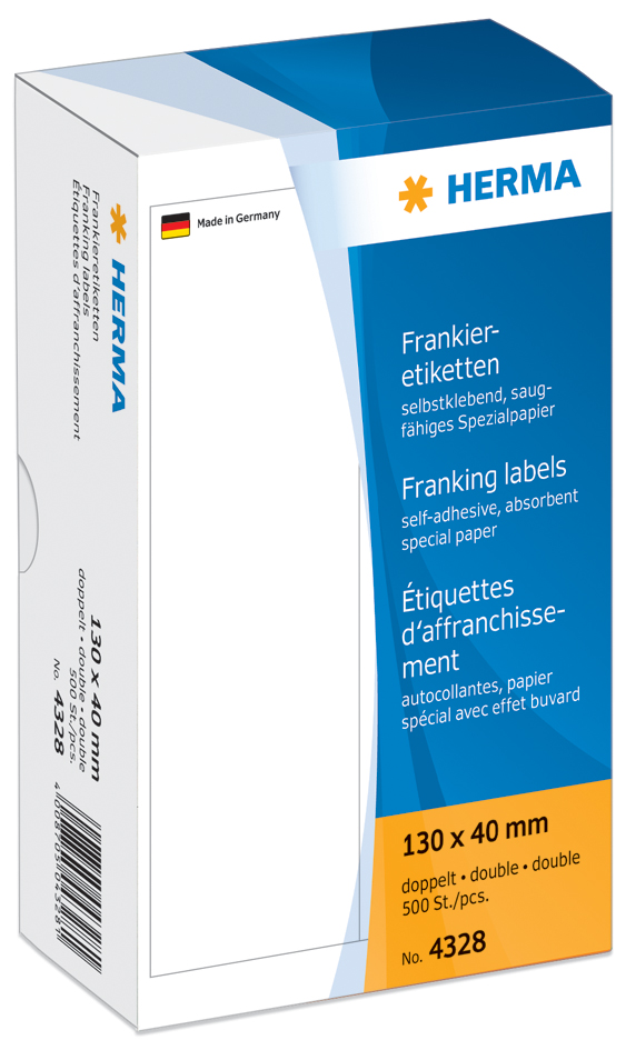 HERMA Frankier-Etiketten, 163 x 45 mm, doppelt, weiß HERMA Frankier-Etiketten, 163 x 45 mm, doppelt, weiß von Herma