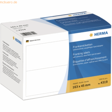 HERMA Frankier-Etiketten 163x45mm doppelt VE=1000 Stück von Herma