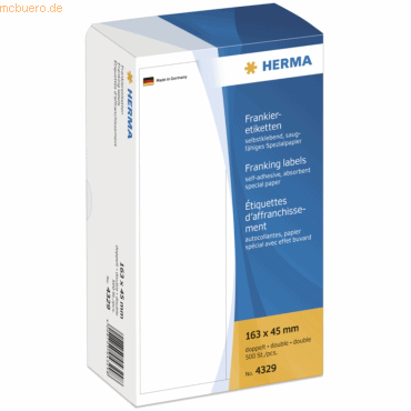 HERMA Frankier-Etiketten 163x45mm doppelt VE=500 Stück HERMA Frankier-Etiketten 163x45mm doppelt VE=500 Stück von Herma