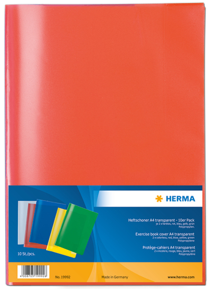 HERMA Heftschoner, DIN A4, aus PP, transparent-gelb von Herma