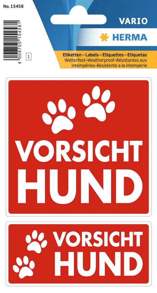 HERMA Hinweisetiketten , Vorsicht Hund, von Herma