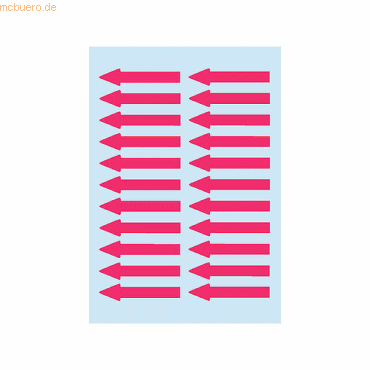 HERMA Hinweisetiketten Pfeile leuchtrot 38x7mm VE=60 Stück von Herma