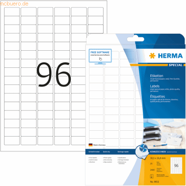 HERMA Inkjet-Etiketten weiß 305x16,9mm Special A4 VE=2400 Stück von Herma