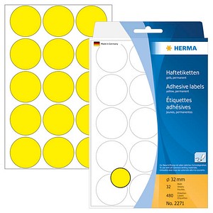 HERMA Klebepunkte 2271 gelb Ø 32,0 mm, 480 St. HERMA Klebepunkte 2271 gelb Ø 32,0 mm, 480 St. von Herma