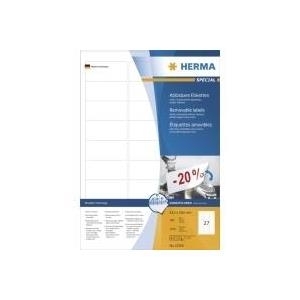 HERMA Movables - Selbstklebende Etiketten - weiß - 63,5 x 29,6 mm - 2700 Stck. (100 Bogen x 27) (10300) von Herma