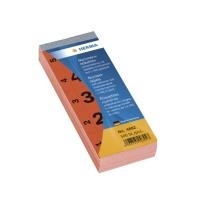 HERMA Nummernblock, selbstklebend, 28 x 56 mm, rot 1-500, 5 Nummern pro Blatt, 100 Blatt pro Block (4892) von Herma