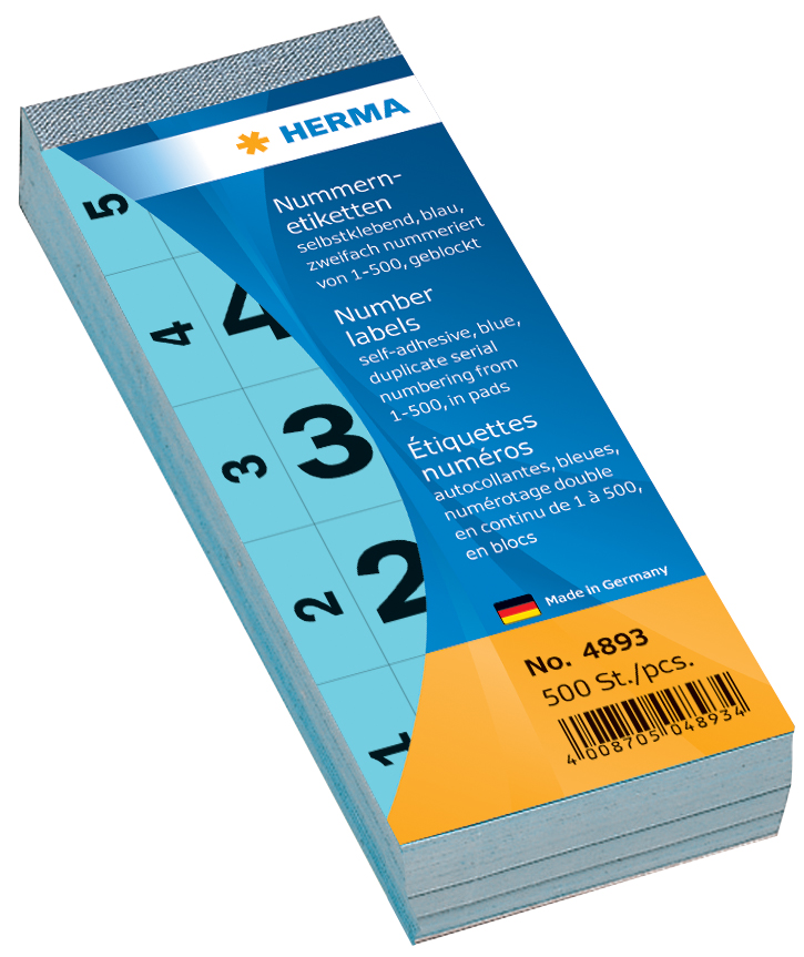 HERMA Nummernblock, selbstklebend, 28 x 56 mm, rot von Herma