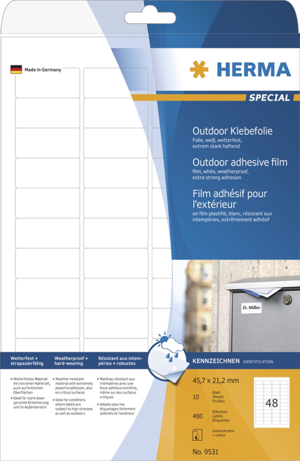 HERMA Outdoor Folien-Etiketten SPECIAL, 210 x 297 mm von Herma