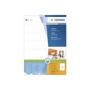 HERMA Premium - Permanent selbstklebende, matte laminierte Papieretiketten - weiß - 105 x 41 mm - 1400 Etikett(en) (100 Bogen x 14) (4475) von Herma