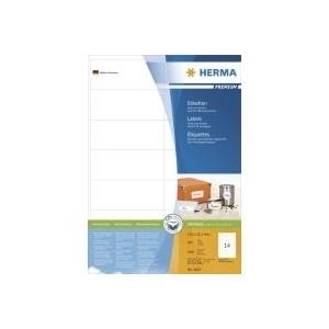 HERMA Premium - Permanent selbstklebende, matte laminierte Papieretiketten - weiß - 105 x 42,3 mm - 2800 Etikett(en) (200 Bogen x 14) (4625) von Herma