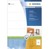 HERMA Premium - Permanent selbstklebende, matte laminierte Papieretiketten - weiß - 105 x 50,8 mm - 1000 Etikett(en) (100 Bogen x 10) (4281) von Herma