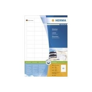 HERMA Premium - Permanent selbstklebende, matte laminierte Papieretiketten - weiß - 38,1 x 21,2 mm - 6500 Etikett(en) (100 Bogen x 65) (4270) von Herma