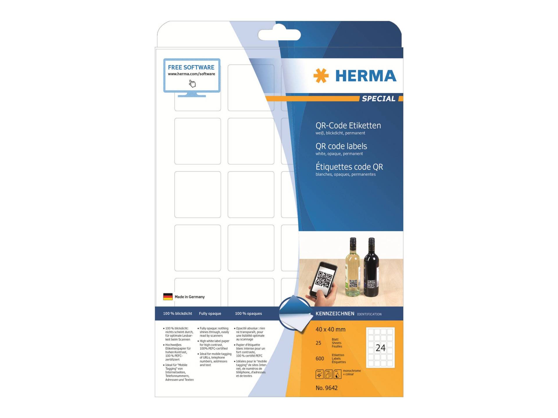 HERMA QR-Code Etik. A4 40x40 mm quadratisch weiß 600 St. HERMA QR-Code Etik. A4 40x40 mm quadratisch weiß 600 St. von Herma