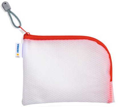 HERMA Reißverschlusstasche , Mesh Bags, , DIN A6, rot von Herma