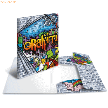 3 x HERMA Sammelmappe A4 PP Graffiti von Herma