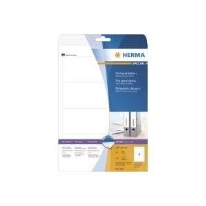 HERMA Special - Permanent selbstklebende, matte, lichtundurchlässige Aktenetiketten aus Papier - weiß - 192 x 61 mm - 100 Etikett(en) (25 Bogen x 4) (5095) von Herma
