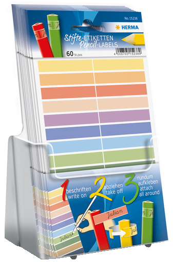 HERMA Stift-Etiketten HOME, farbig sortiert, Acryl-Display von Herma