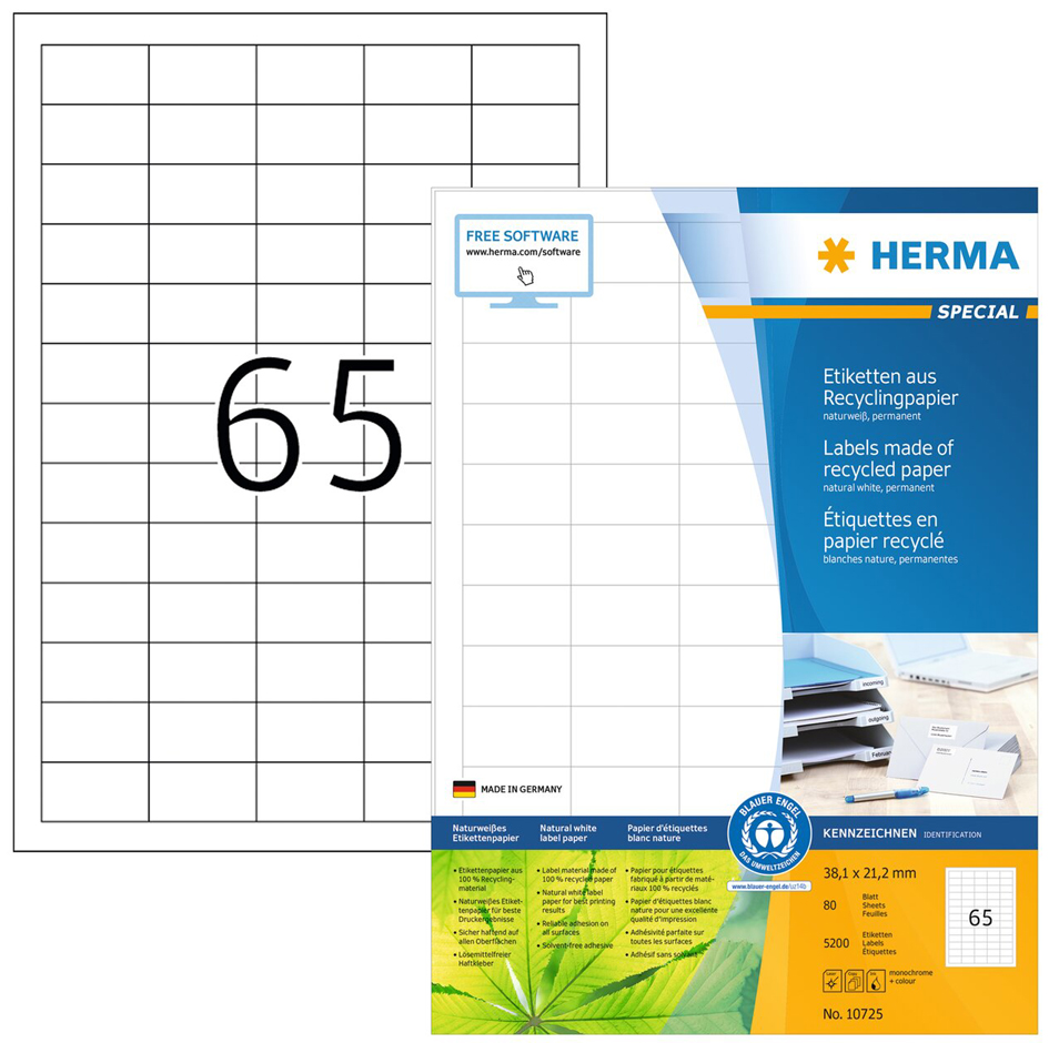 HERMA Universal-Etiketten Recycling, 99,1 x 67,7 mm von Herma