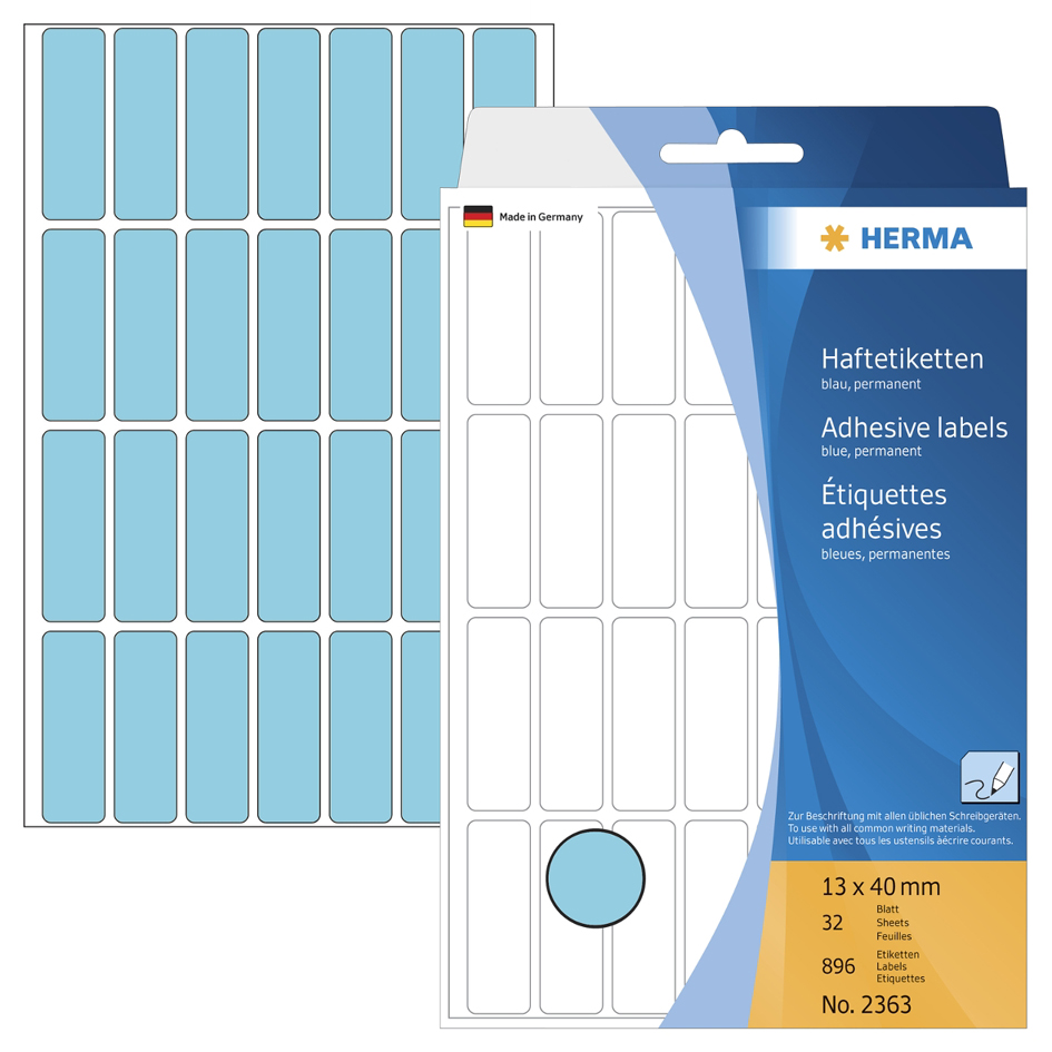 HERMA Vielzweck-Etiketten, 13 x 40 mm, blau, Großpackung von Herma