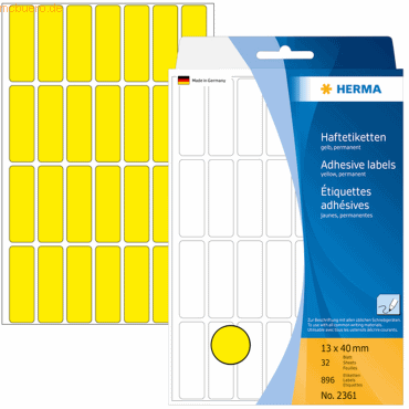 HERMA Vielzweck-Etiketten 13x40mm gelb VE=896 Stück von Herma