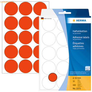 HERMA Vielzweck-Etiketten 32mm rot VE=480 Stück HERMA Vielzweck-Etiketten 32mm rot VE=480 Stück von Herma