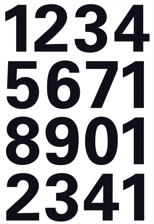 HERMA Zahlen-Sticker 0-9, Folie schwarz, Höhe: 25 mm von Herma