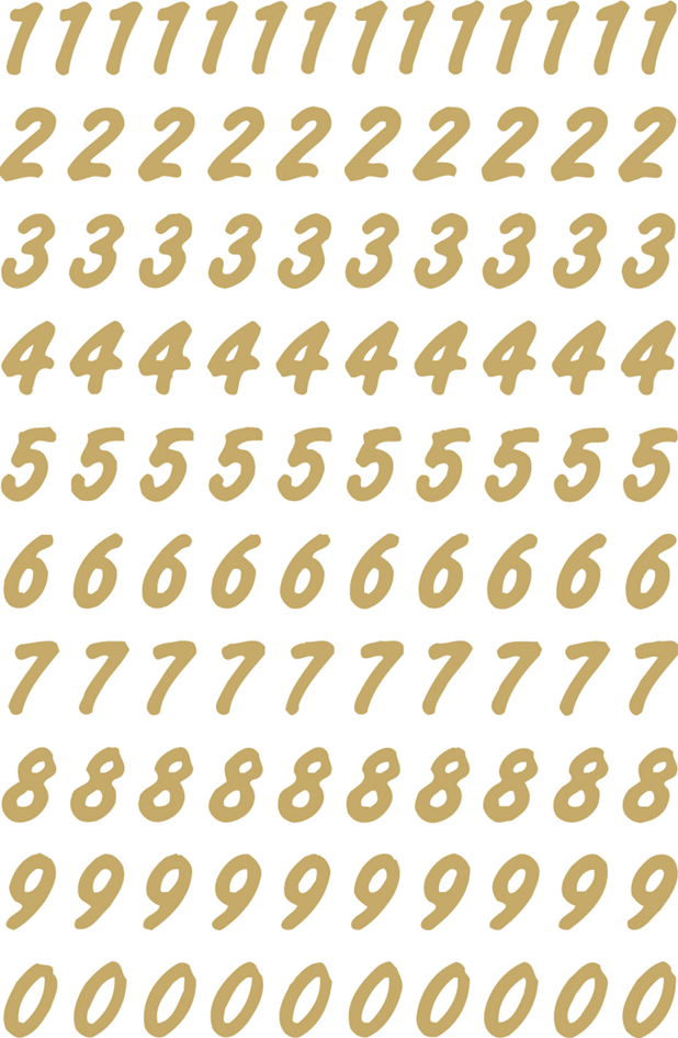 HERMA Zahlen-Sticker 0-9, Folie transparent, Zahlen gold von Herma