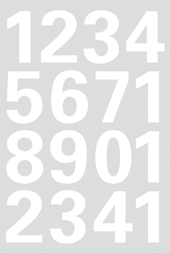HERMA Zahlen-Sticker 0-9, Folie weiß, wetterfest von Herma