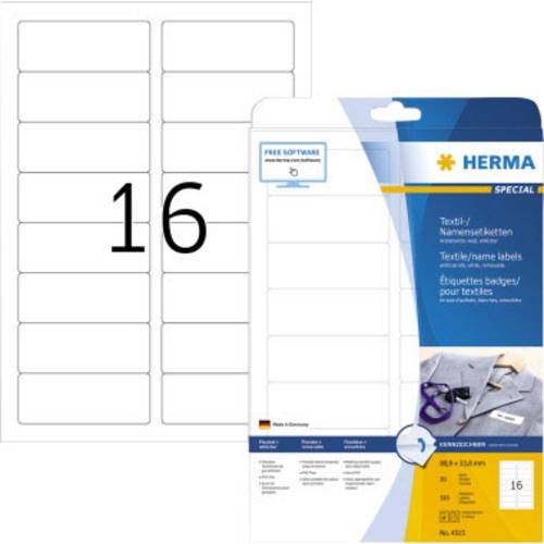 Herma 4515 Namens-Etiketten 88.9 x 33.8mm Acetatseide Weiß 320 St. Wiederablösbar Laserdrucker, Ko Herma 4515 Namens-Etiketten 88.9 x 33.8mm Acetatseide Weiß 320 St. Wiederablösbar Laserdrucker, Ko von Herma