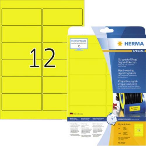 Herma 8029 Signal-Etiketten 99.1 x 42.3mm Polyester-Folie Gelb 300 St. Extra stark haftend Laserdruc von Herma