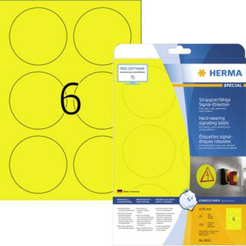 Herma 8035 Folien-Etiketten 85 x 85mm Polyester-Folie Gelb 150 St. Extra stark haftend Laserdrucker, von Herma