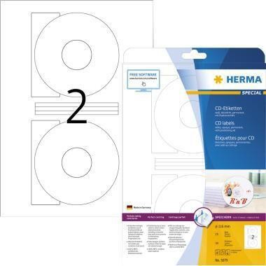 Herma CD/DVD Etikett Special 5079 116mm weiß 50 St./Pack. 129183300 Herma CD/DVD Etikett Special 5079 116mm weiß 50 St./Pack. 129183300 von Herma